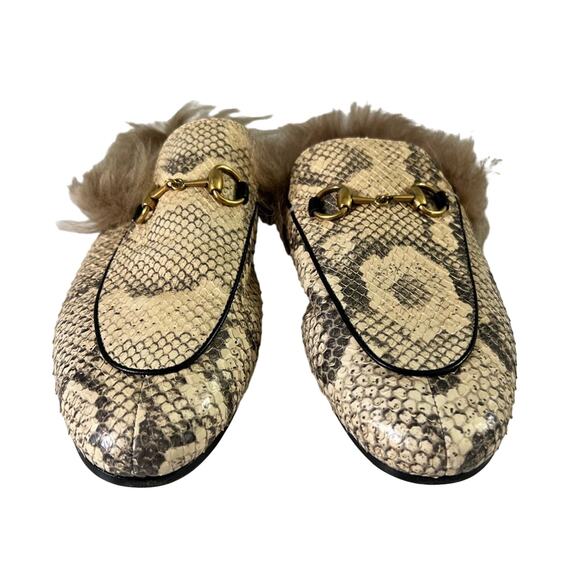 Gucci Princetown Horsebit Phyton And Fur Mule Slide 37 - Picture 3 of 13